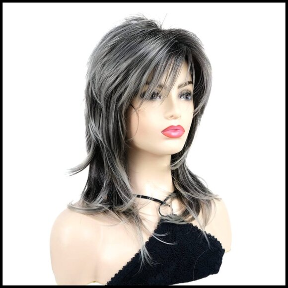 Shaggy Layered Synthetic Wig with Bangs Shoulder Length Heat Resistant main image 3